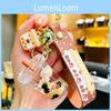 Adorable Cartoon Floating Bear Milk Tea Keychain Stylish Acrylic Decoration Cute Bag Charm