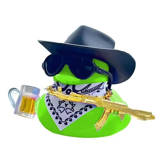 Фигурка утки-ковбоя, украшение на приборную панель автомобиля в виде утки с ковбойской шляпой, ожерелье для солнцезащитных очков, настольный компьютер