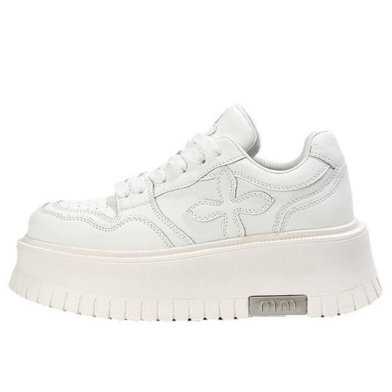 Small Inner Height Increase Leather Little White Shoes Children Spring and Summer New Versatile Muffin Platform Casual Board Shoes