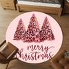 1PC Christmas tree leopard print Office Round Area Rug, Under Office Chairs Bedroom Living Room Home Decor, Carpet for Office -1110136