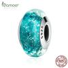 Hot Sale Beautiful Teal Shimmer European Murano Glass Beads Charms for DIY Bracelets