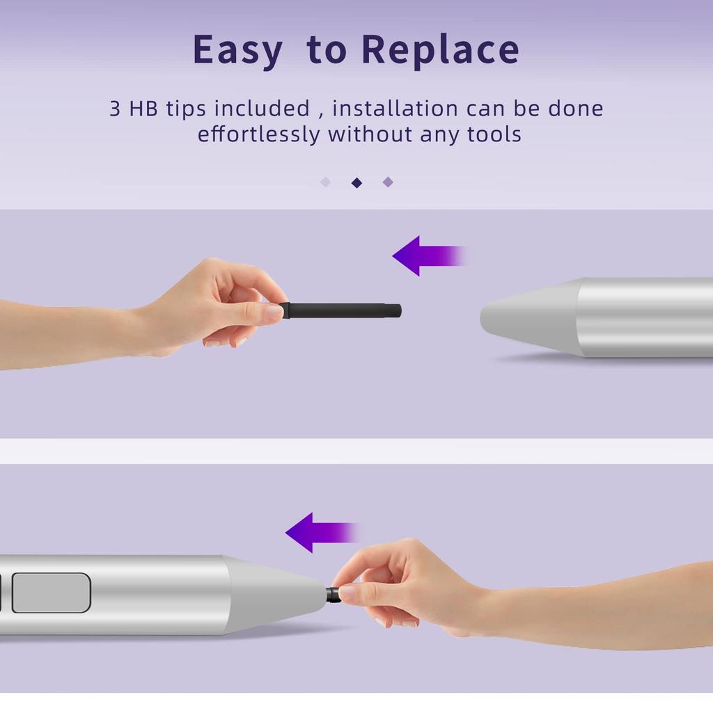 Uogic Surface Pen Tip Refill Set of 3 HB Type Surface Pro 2017 Pen Pro Pro 4 Surface Pen Compatible (Surface 5) (Model 1776) /Surface Pen/Uogic