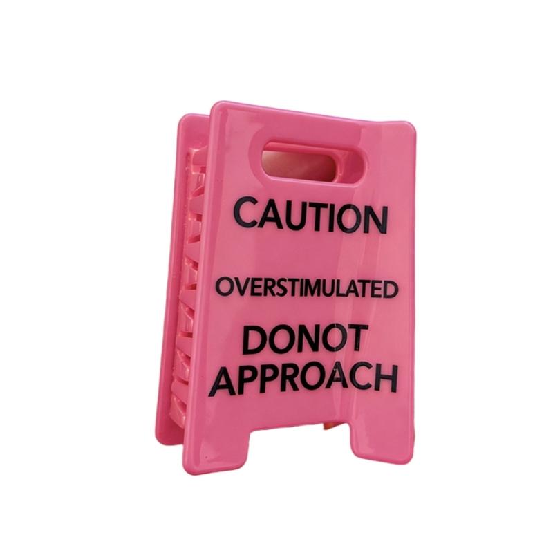 Lightweight Comfortable Hair Clip for Parties Daily Outings Features Humorous Caution Overstimulated Theme Accessory.
