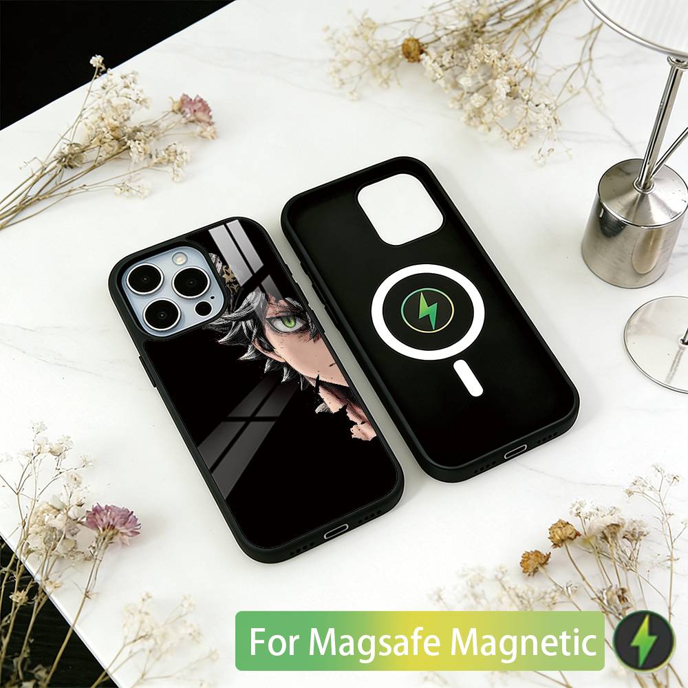 Black Clover Asta Phone Case For iPhone17,16,15,14,13,12,11 Plus,Pro Magnetic with Magsafe Wireless Charging