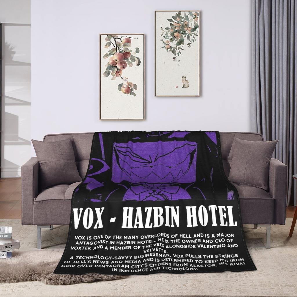 Hazbins Hotels Alastor and Lucifer Blanket Coral Fleece Plush Summer Demon Super Warm Throw Blankets for Sofa Car Rug Piece