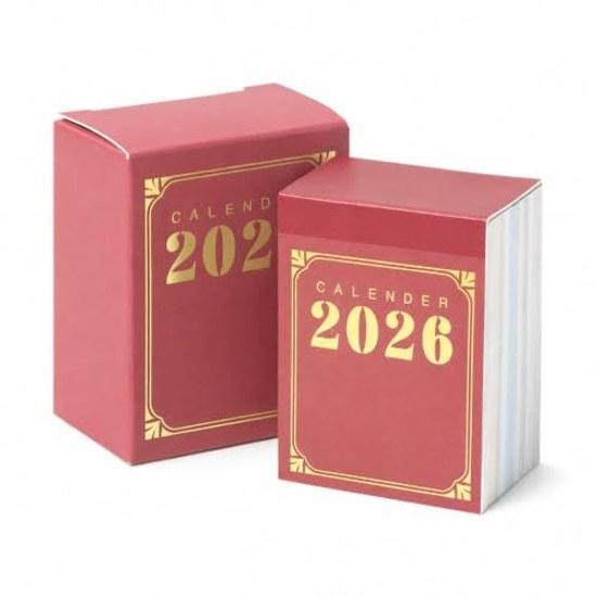 Ежедневник Aishaba 2026 года, мини, настольный, 365 дней, съемные листы, кейс для расписания, ретро