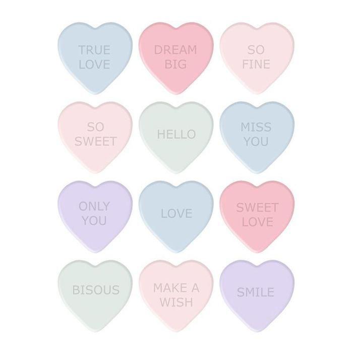 3D Rubber Stickers - ARTEMIO - Heart - Pink - Child - Mixed