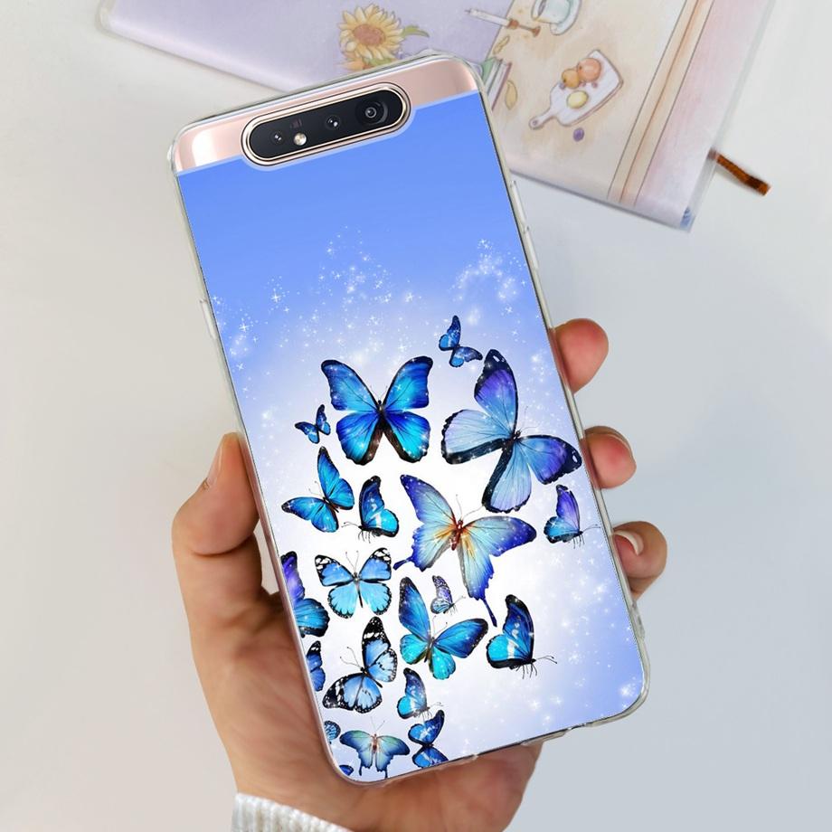 Прозрачный Мягкий ТПУ Чехол для Телефона Для Samsung Galaxy A80 Samsung A90 Чехлы Женский Модный Девичий Рисунок Funda Бампер GalaxyA80