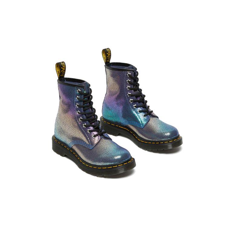 Доктор. Martens 1460 Rainbow Ray Замшевые Прочные Водонепроницаемые Короткие Ботинки Женские ботинки Фиолетовые 26963500