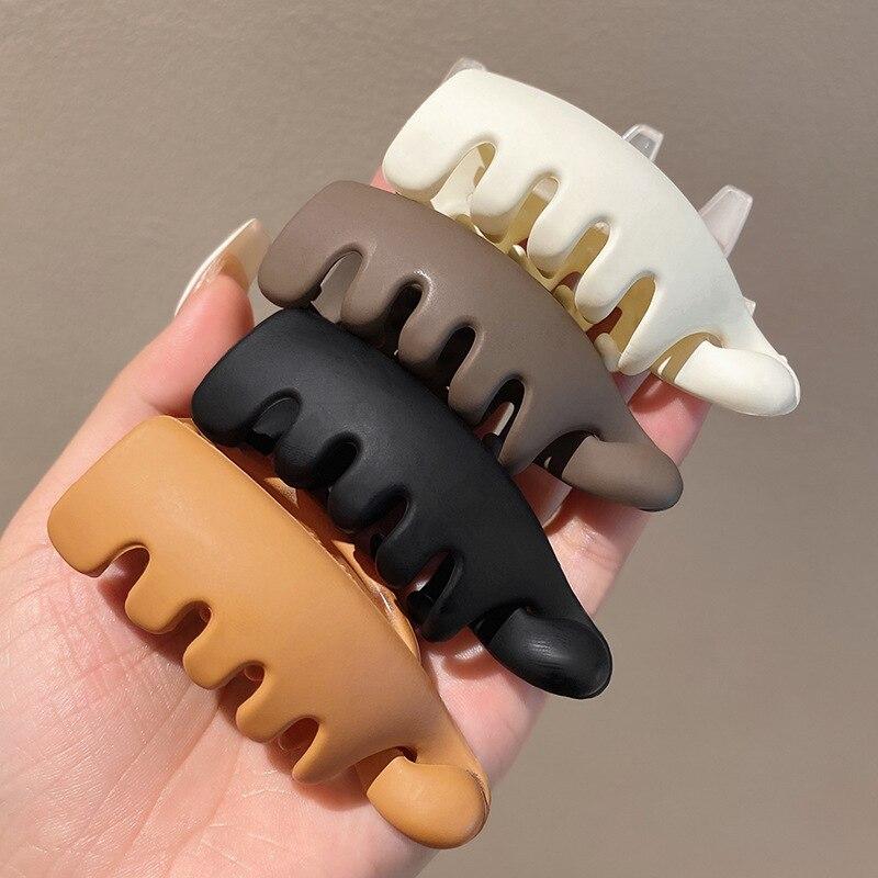 Матовые высокие зажимы для хвоста, сплошной цвет, зажим «банан», женские аксессуары для прически, модные заколки для хвоста, когти, заколки для волос