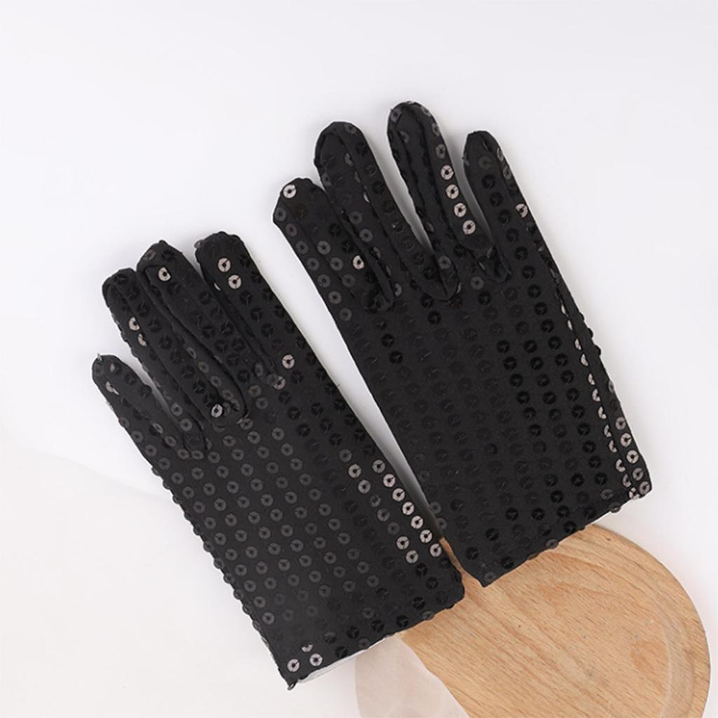 Детская шапка с блестками, галстуком, шапкой, перчатками, комплект из 3 предметов, танцевальные аксессуары, складная шапка, блестящий костюм, шапка для шоу, шапка для танцев, караоке, танцевальное шоу, сценическая магическая вечеринка