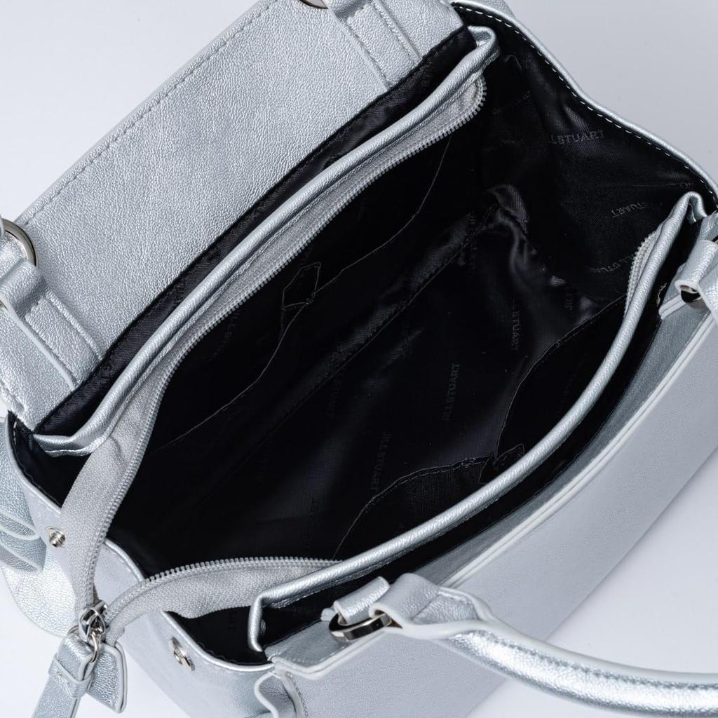 Jill Stuart Женская сумка с оборкой, дизайн 2-в-1, с навесным замком, JSLH5DH1, серебристая