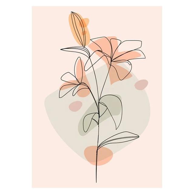 Watercolor Abstract Wildflower Flower Pink Prints Poster Canvas Painting Modern Wall Art Pictures Living Room Bedroom Home Decor