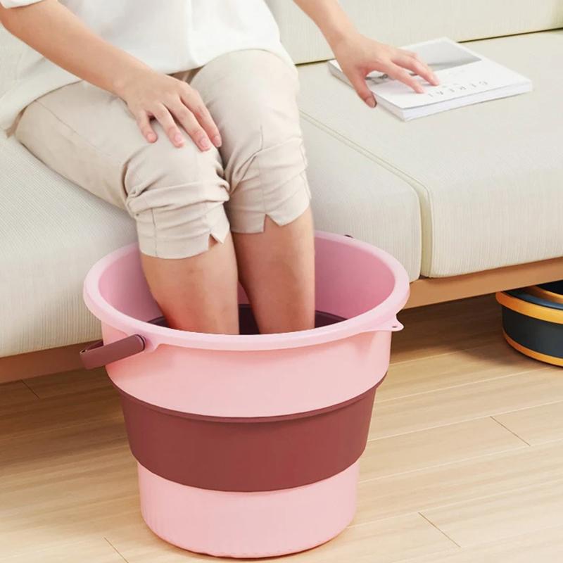 Портативное складное ведро, многофункциональное, утолщенное, силиконовое ведро, для кемпинга, мытья автомобиля, рыбалки, ванной комнаты, инструментов