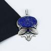 Натуральный лазурит, драгоценный камень синий сапфир, серебряный кулон из стерлингового серебра 925 пробы - Дизайн ручной работы, Украшение для повседневной носки, Уникальный подарок-кулон