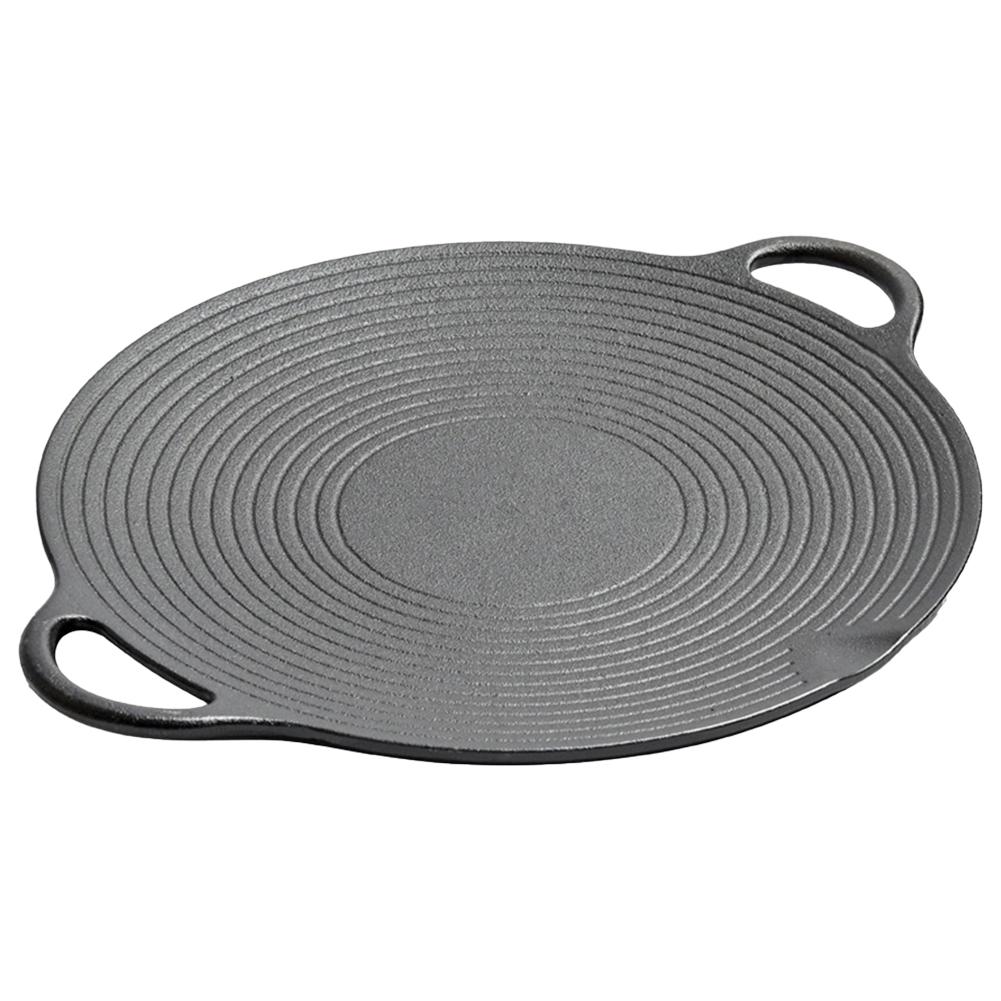 11.8/13.8/14.6 Inch Grill Pan with Handles BBQ Griddle Non Stick Cast Iron Round Griddle for Indoor Or Outdoor Grilling