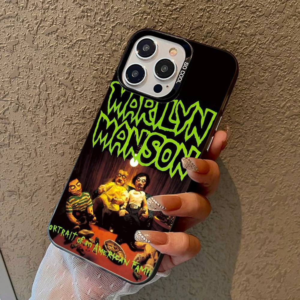 Чехол для телефона Marilyn Manson Rock Band Для IPhone 16 15 14 13 12 11 Pro Max 17 Plus Цветная крышка