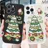 Slim Cartoon Christmas Tree Leather Back Casing PU Leather Cover Phone Case for Huawei Honor Infinix iPhone Vivo