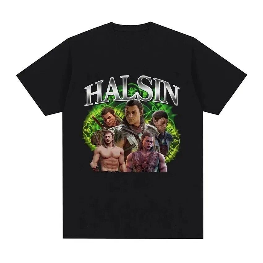 Ретро Astarion Halsin Baldurs Gate 3 унисекс женская футболка с принтом хлопковая футболка с коротким рукавом модные футболки большого размера одежда