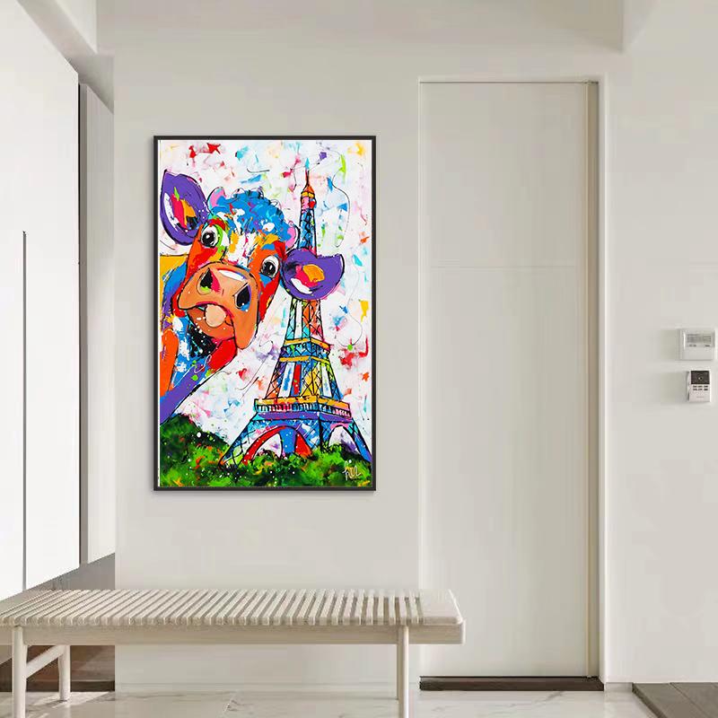 Nordic Minimalist Color Картина маслом Плакат Вертикальная стена Проход Коридор Входная дверь Подвесная картина Фон Стена Дом Без Рамы
