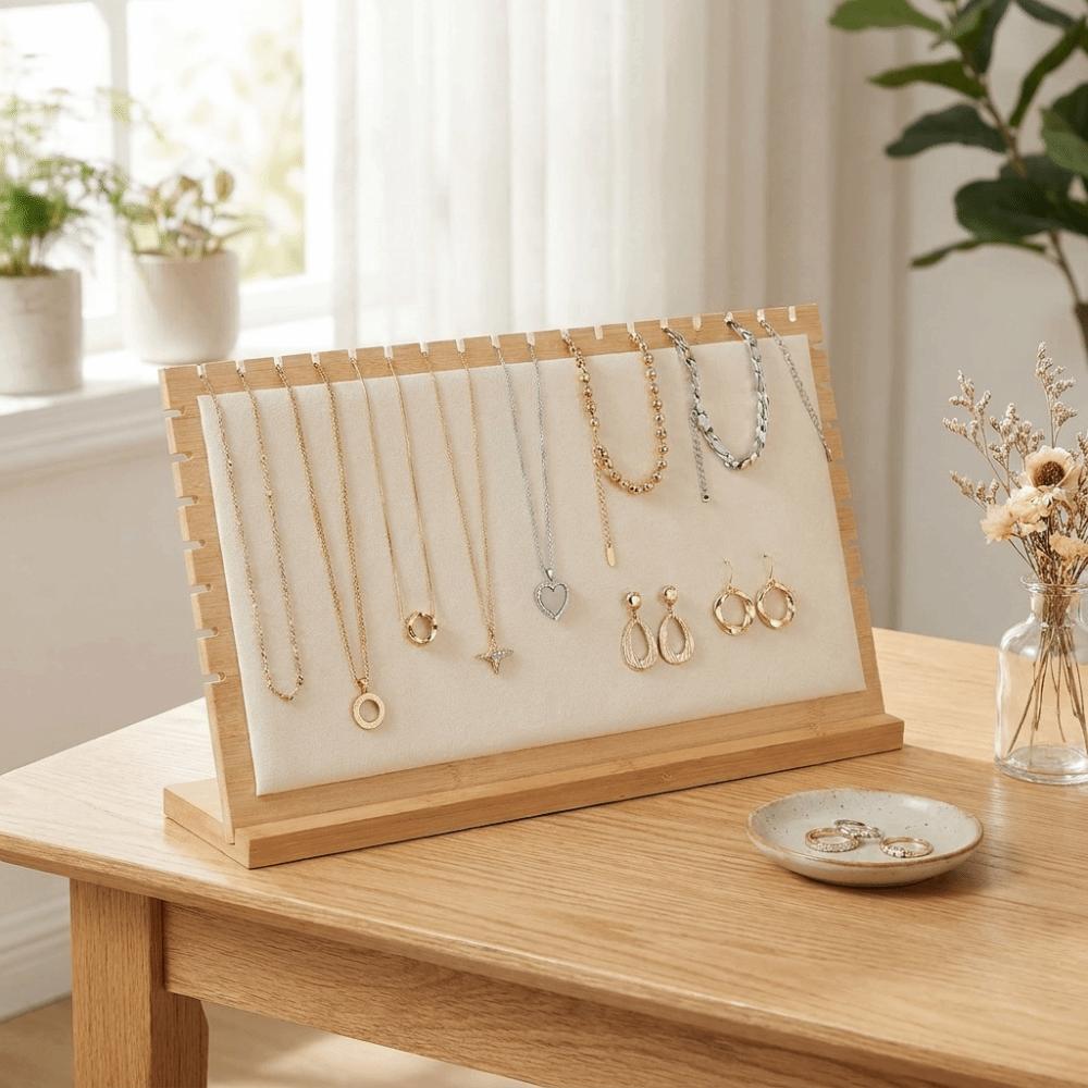 Solid Wooden Necklace Hanging Rack Multi-Functional Jewelry Display Frame Jewelry Organizer