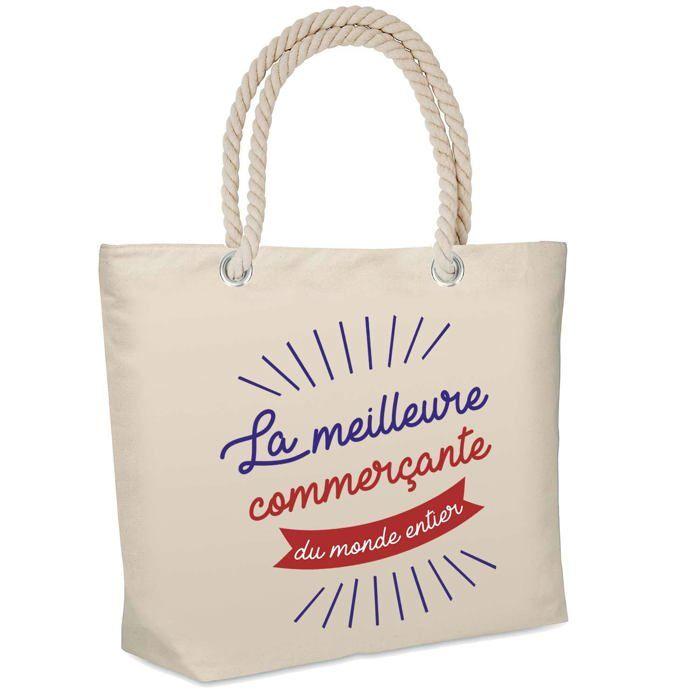 Sac de plage - PLANETEE - Isotherme Commerçante Meilleure du Monde Entier - Coton - Grande contenance - Imprimé en France