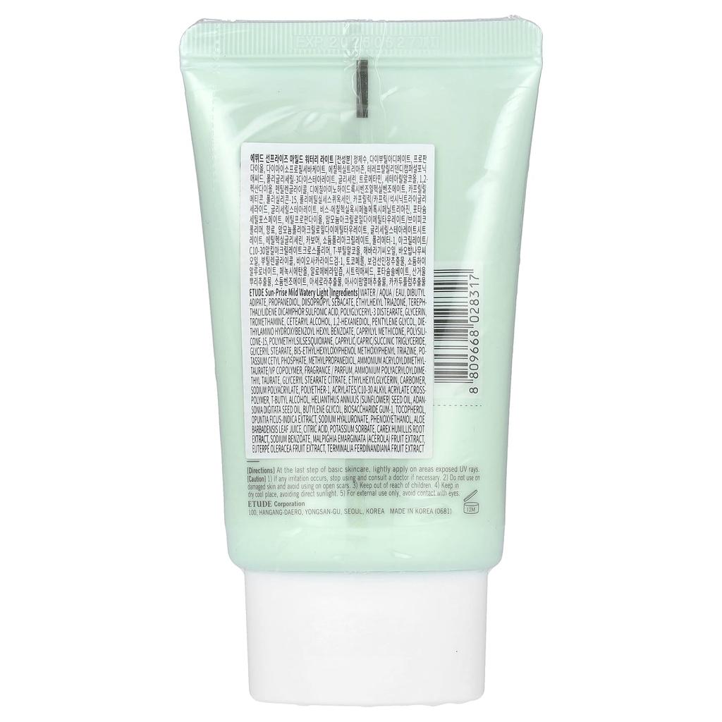 Etude Sunprise, легкий водянистый свет, SPF 50+ PA++++, 50 г (1,76 унции)