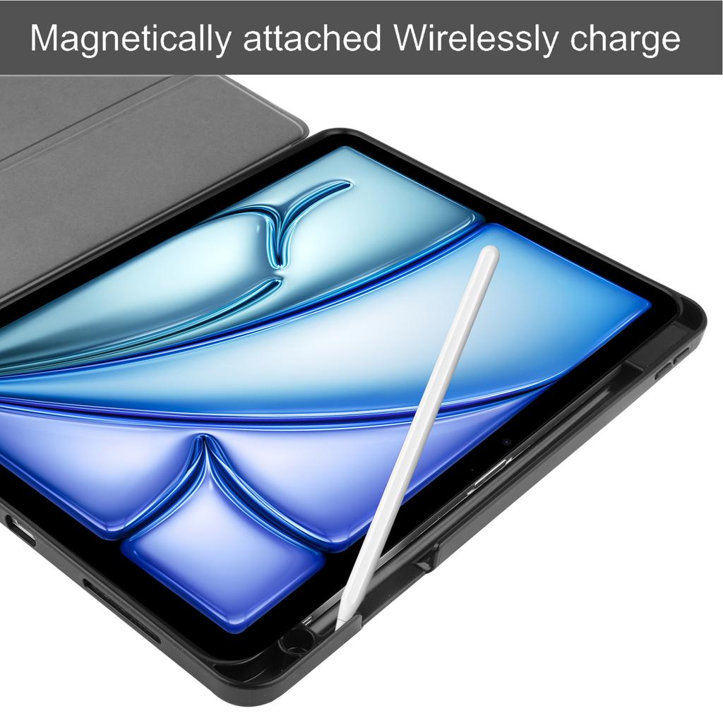 For iPad Air 11 (2025)/(2024) Case Tri-Fold Stand Protective Tablet Cover with Pen Slot