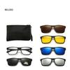 6 In 1 Spectacle Frame Men Women With 5 Pcs Clip On Polarized Sunglasses Magnetic Glasses Male Computer Optical 2201
