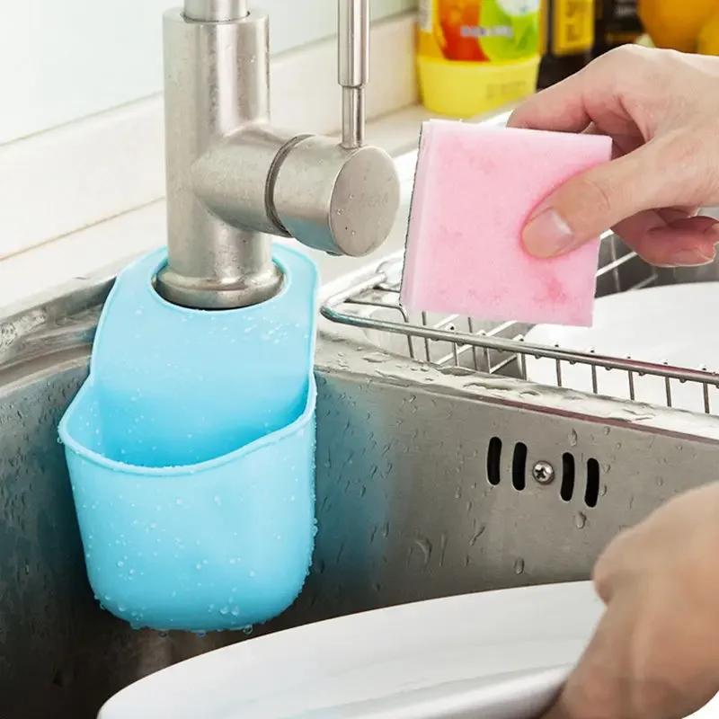 Кухонная вешалка для ванной с защелкой, подвесная сумка для хранения, корзина, органайзер, ванная комната, сливной кран, держатель для губки, полка