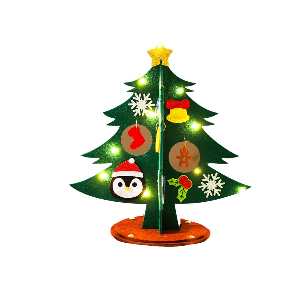Children DIY Felts Christmas Tree Christmas Tree Desktop Decoration Crafts Materials