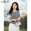 [То же, что и в торговом центре] Lagogo Lago Valley новый товар подделка, комплект из двух штук, высокий уровень знаний, нежный серый вязаный женский