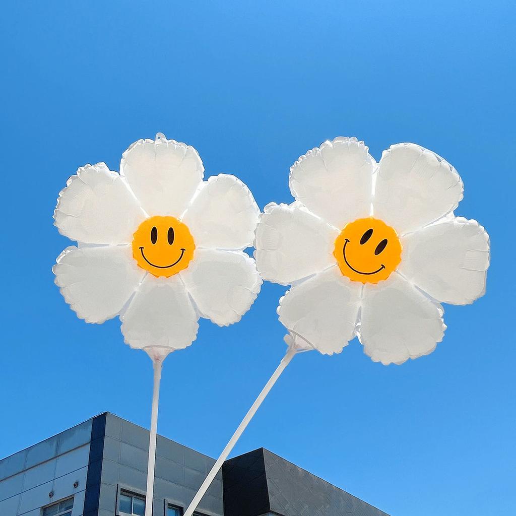 Egg Flower Sunflower Balloon Large Medium Small Daisy Flower Smiley Face Decoration Aluminum Film Balloon