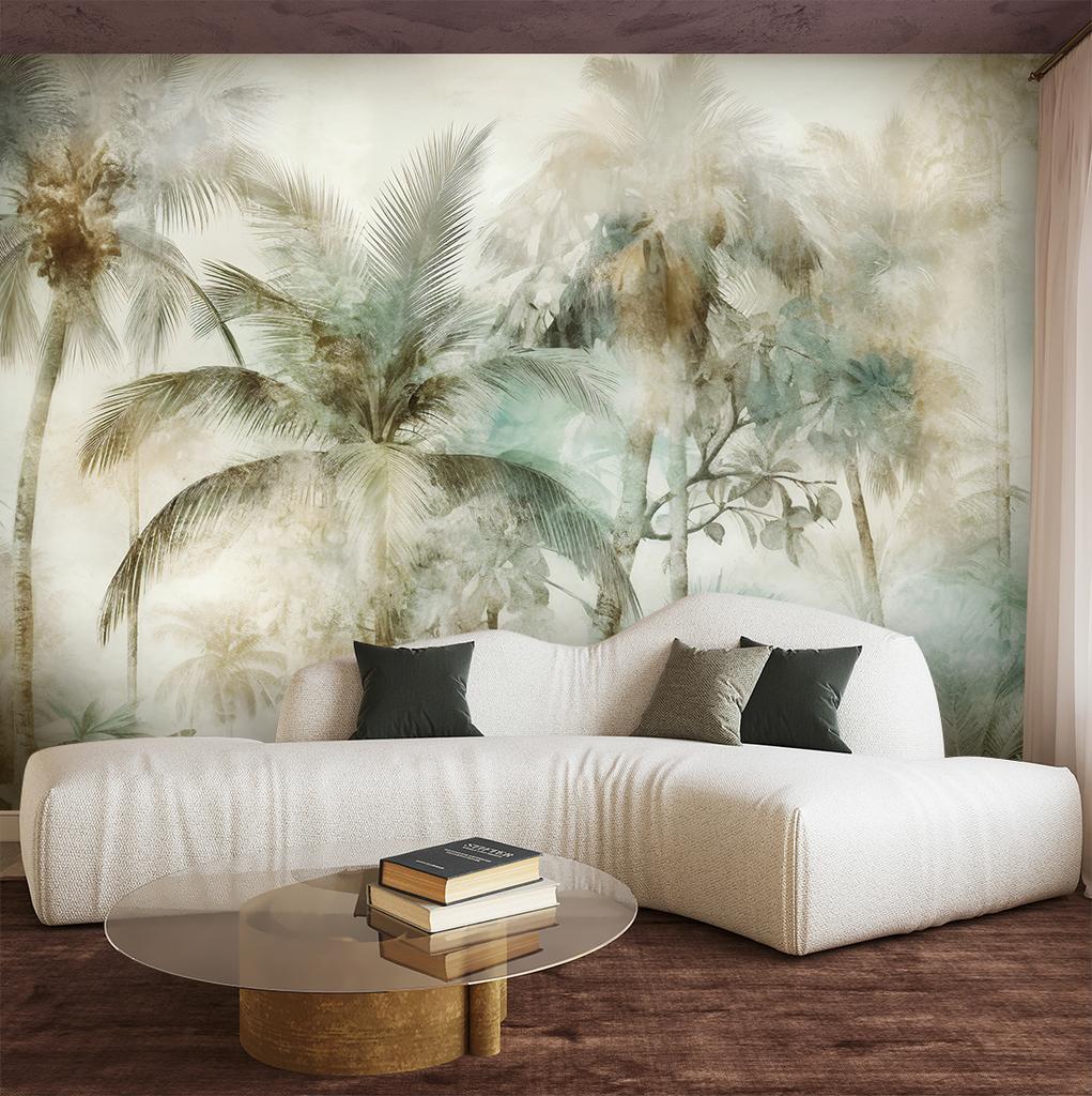 Обои Тропические пальмы винтажные