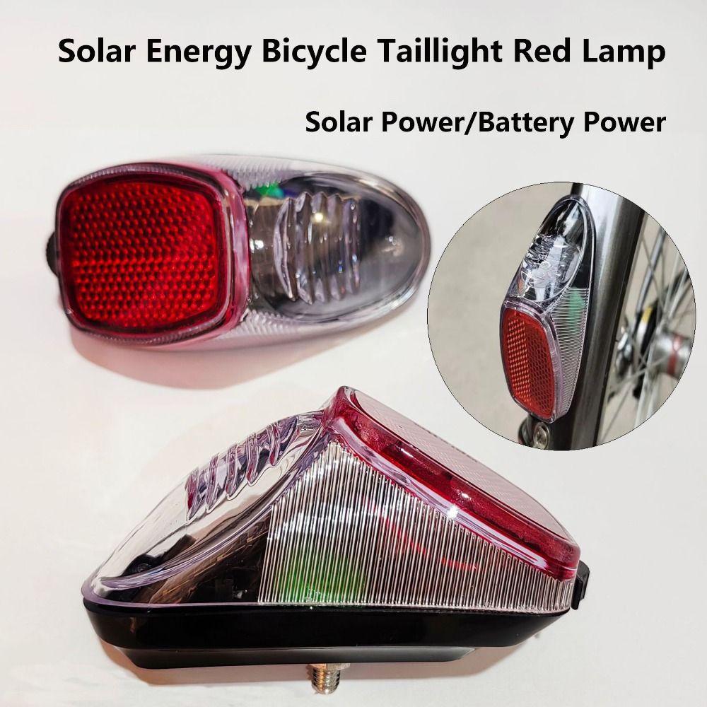 Plastic Solar Energy Bicycle Taillight 82*42mm Night Cycling Cycling Rear Light