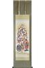 Sunny Town Gallery Hanging Scroll Buddhist Painting Thirteen Buddhas by Nakayama Setsuson, Rakusai Damask Buddhist Mounting, Shaku-san, 44.5 X 164cm