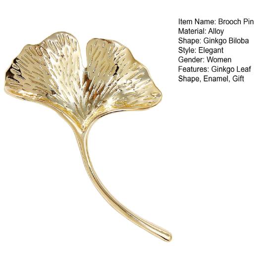 Женская брошь в форме листа гинкго, булавка, эмалированный значок в виде листа дерева, пальто, свитер, булавка для шарфа, аксессуары для одежды, подарок