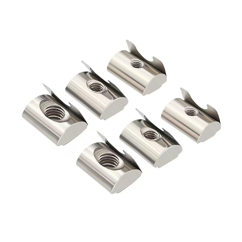 Spring Leaf T Slot Nut M4 M5 M6, 20/50/100pcs Nickel Plated Elastic Sliding Nut for 4040 European Aluminum Profile, DIY 3D Printer Workbench Fastener