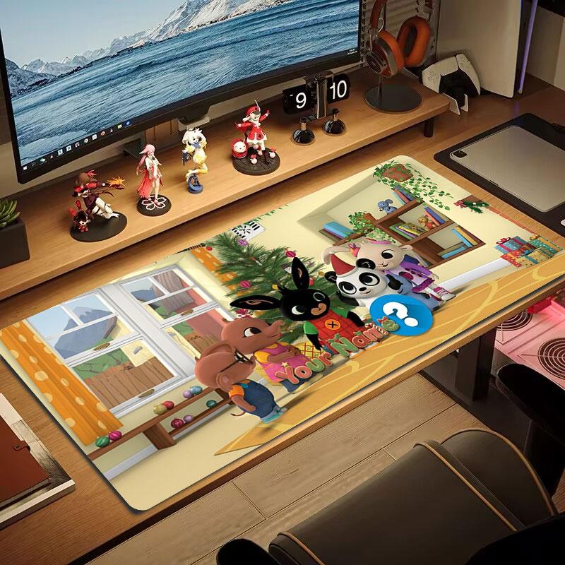 Bing Custom Name Large Size Mouse Pad Large Gaming Table Cushion Non-slip Laptop Tablet Big Mousepad XXL Mat Mini PC Playmat With Lock edge