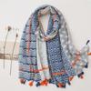 Yitao Japanese Style Cotton Linen Scarf: Fresh, Literary Mori Girl Travel Shawl Sunscreen Silk Scarf.