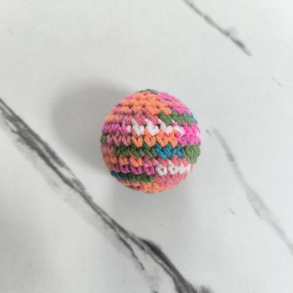 Retro Hand-Knitted Cat Toys Ball Colorful with Bell Inside Cat Ball Toy Woolen Yarn Interactive Kitten Toys for Indoor Self Play