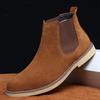2024 Chelsea Boots Men Handmade Business Slip On Flock Pu Cowboy Boots Sapato Masculino Men Snow Boots Zapatillas Hombre