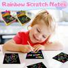 100Pcs Color Scratch Notes Paper Pad Cards With Stylus Children Kids Draw Painting Toys Craft Gift DIY Toys