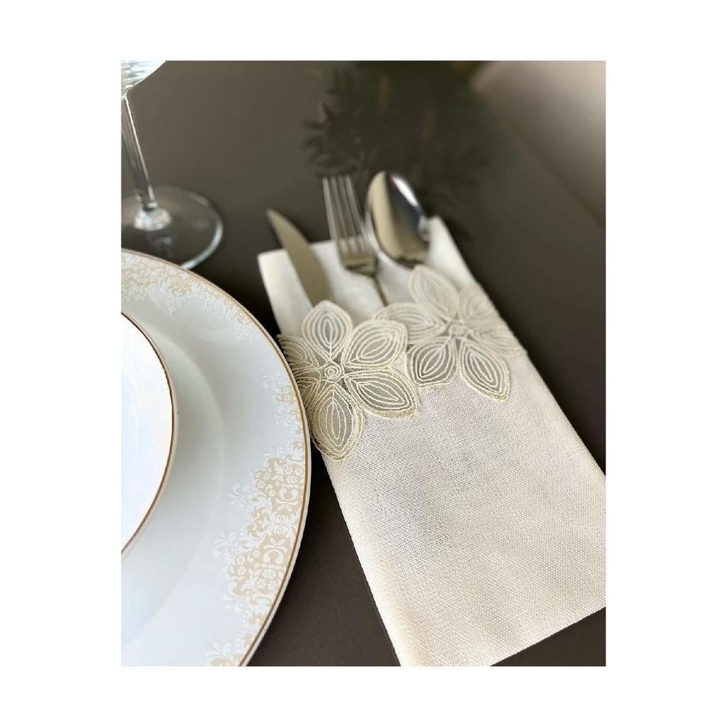 Модель Perla кремового цвета гипюр кружево гардения ткань набор из 12 столовых приборов салфетка диапазон скатерть посуда