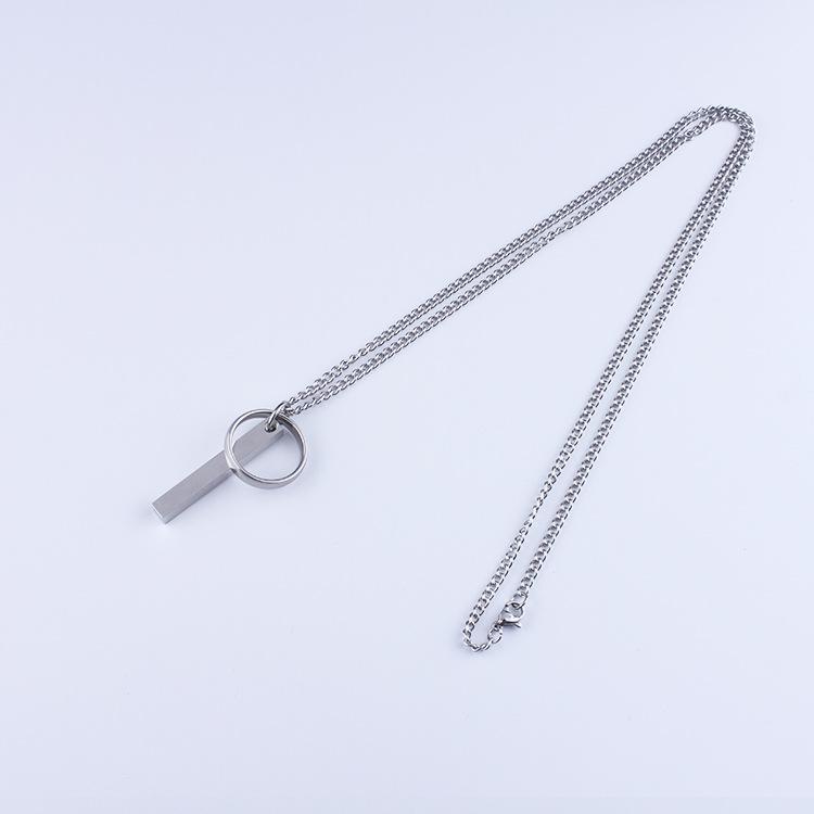 Ожерелье с подвеской из титановой стали — цепочка унисекс для пар, студентов и аксессуаров