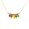 [Q6230] - Handmade Multi-colored Gold 'Boho' Necklace - 12x4 Mm