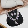 1 Set Bridal Jewelry Set Shiny Decoration Female Trendy Lightweight Sparkling Clavicle Chain Earrings for Banquet