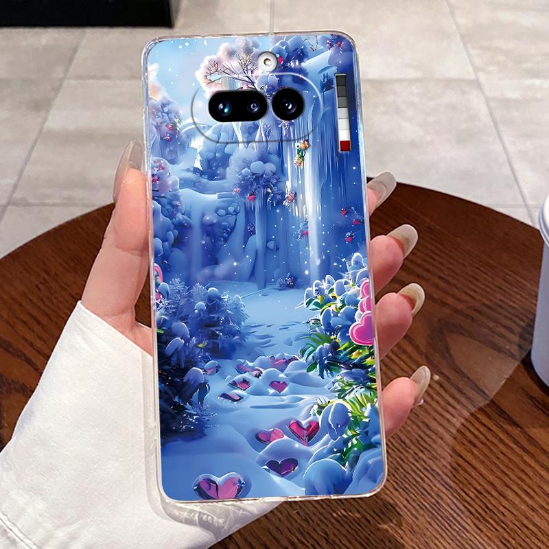 Гелевый чехол для Nothing Phone 4A Capa Coque Прозрачный силиконовый мягкий ТПУ задняя крышка Милый кот Кролик Сердце Защитный чехол Fundas