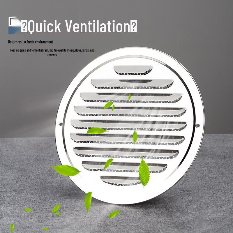 304 Stainless Steel Flat Head Exterior Windproof Vent Cap for Fresh Air Inlet