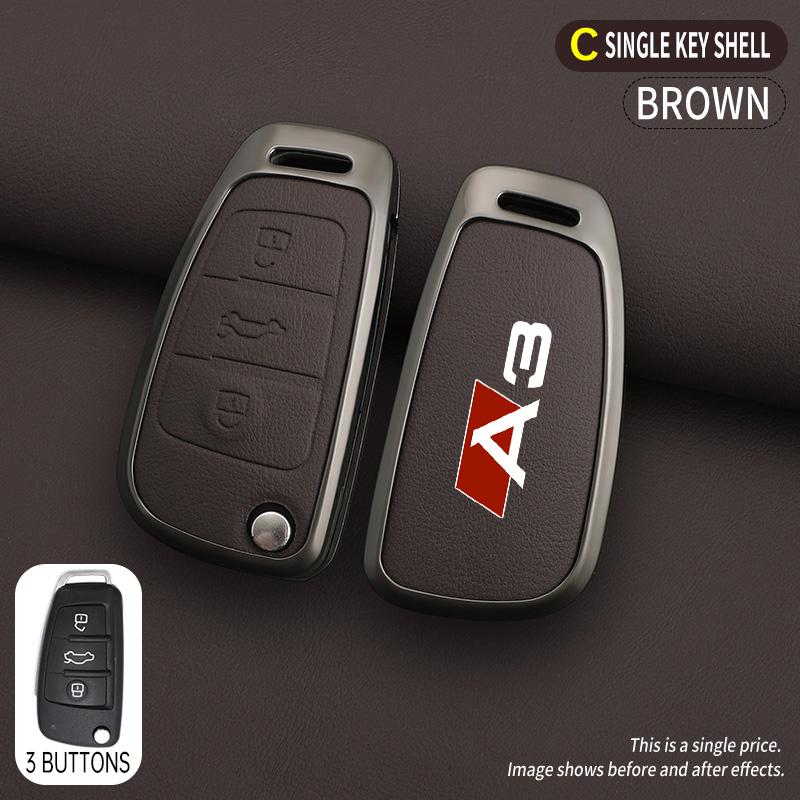 Zinc Alloy Car Key Case Shell Bag For qaz14 A3 Remote Control Protector For qaz14 Full Series Logo Car Key Cover Car Accessories